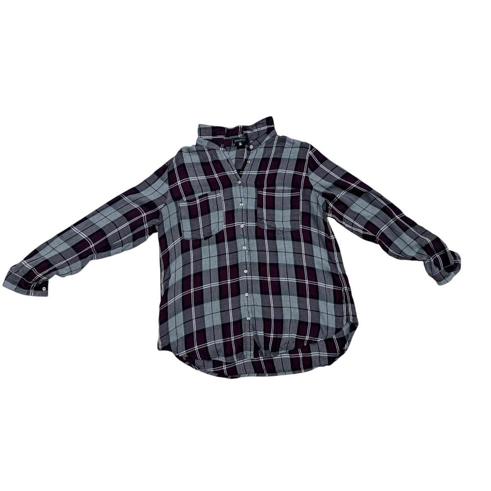 Dynamite Women's Size Large Plaid Long Sleeve Button-Down Flannel Shirt